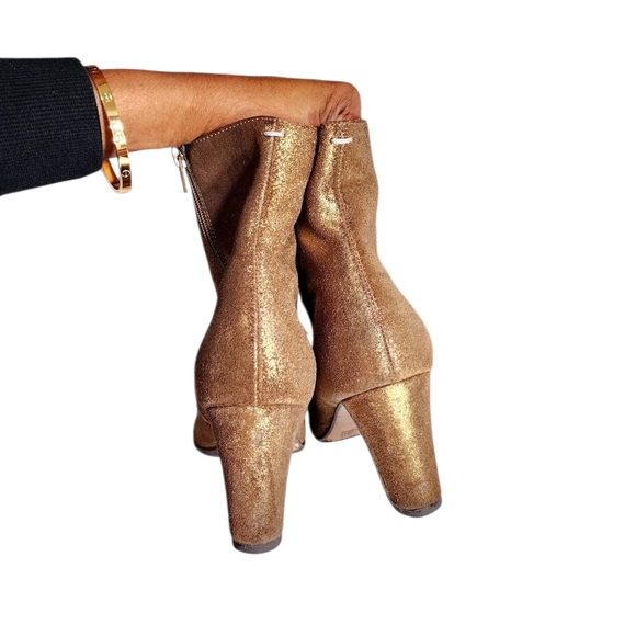 Maison Martin Margiela Shimmering Gold Ankle Boots - Picture 13 of 16